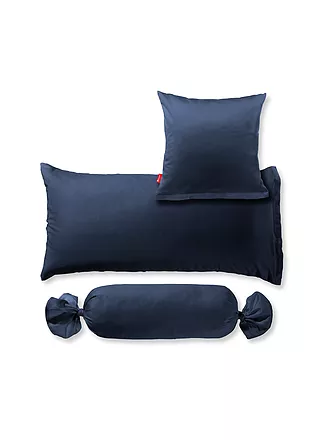 FLEURESSE | Satin Kissenbezug Royal Uni 2er 40x80cm Nachtblau | 